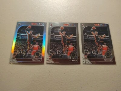 2019-20 NBA Hoops Premium Stock KZ OKPALA Silver Prizm+Base x2 Rookie RC Heat
