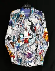 Robert Graham ALL THE NOISE Bass Music Embroidered $278 Large NWT Classic Fit L