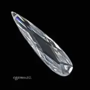 Cubic Zirconia Flat Pear Briolette Pendant Bead 7x28mm Clear / White #64390