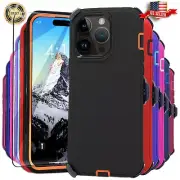 For iPhone 12 12 Mini 12 Pro Max Shockproof Defender Case w/Screen & Belt Clip