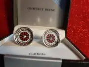 UNIQUE Geoffrey Beene Roulette Wheel NEW Cufflinks Las Vegas Gambling NWT