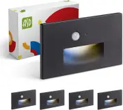 LED Recessed Step Light Fixture | 3W 120LM 3000K-5000K 120V | 3CCT, Motion Senso