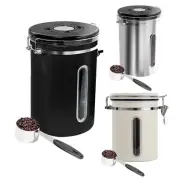 Coffee Canister Airtight Steel Vacuum Storage Bean One-way Container CO2 Valve