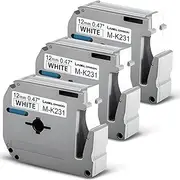 Label Orison M-k231 Compatible with Brother P-Touch M Label Tape MK231 M231 for Brother PTouch PT-M95 PT-90 PT-70BM PT-65 PT-85 Label Makers, Black on White, 1/2 Inch x 26.2 Feet(12mm x 8m), 3PK