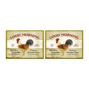 2PK Nostalgic Art Good Morning Colour Printed Fridge Rectangle Magnet Décor 8cm