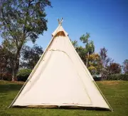7’x7’x6.5’Outdoor Cotton Canvas 2-3 Person 3 Seasons Bell Teepee Tent with Do...