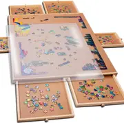 FOHOA 27x 35Inch Puzzle Locker 1500 Piece Puzzle Board with Drawers and Cover