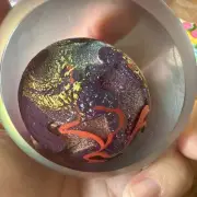Glass Eye Studio GES Paperweight Sphere Orb MARS Celestial Series GORGEOUS!