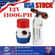 12V 1100GPH Boat Bilge Water Pump Electric Submersible Auto With Float Switch US