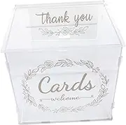 GETAJGHSD Acrylic Wedding Card Box for Money Cards DIY Envelop Holder with Lock Elegant Design for Reception Birthday Party Special Events Safe Storage
