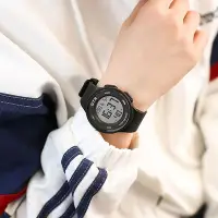 在飛比找Yahoo!奇摩拍賣優惠-ots手錶女簡約氣質學生情侶手錶ins風運動大數字顯示屏電子