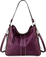 [Montana West] Hobo Handbag for Women Large Concealed Carry Purses and Handbags with Studdeds and Crossbody Strap