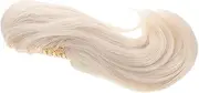 ELAYARD Women's White Wig Clip Hair Extension Faux Hairpieces Old Women Claw Clip in Hair Buns Fake Hairpieces Ponytail Clips in Claw Ponytail Clip in Claw Women Wigs Chemical Fiber Beige