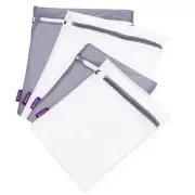 Active Wear Wash Bag Set 4-Pack, Micro Mesh, Antimicrobial 2Lg/2Med, Grey/White