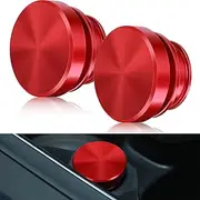 2 Pieces Aluminum Dustproof Plugs Billet Dustproof Plugs 12-Volt Replacement Accessories Anodized Aluminum Car Decorations Compatible with Most Vehicles Autos Cars (Red)
