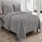 Plazatex Kansas Wrinkle Resistant Ultra Soft Solid Bed Sheet Set Dark Grey