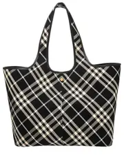 Burberry Check Medium Canvas & Leather Tote NoSize Black