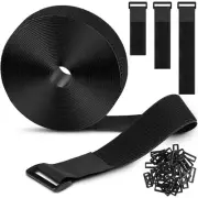 Hook and Looped Tape with 25/50 Buckles Hook & Looped Cable Ties for Rope Cables