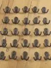 25 Small Coat Hooks Mug Hat Rack Wall Mounted Cast Iron Rustic Entryway Key Farm