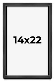 14x22 Shadow Box Frame Grey Charcoal Black | 0.875 Inches Deep | Solid Wood Shad
