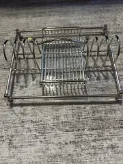 Vintage Silverplated Flatware Caddy Lucite Base