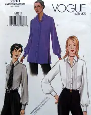 * 7613 Vogue Misses Shirts Pattern sz 8-12 UNCUT - 2002