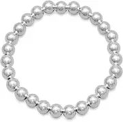 [JewelryWeb] 18 Centimeters 7mm 925 Sterling Silver Bead Stretch bracelet Stretch-Bracelet for Women