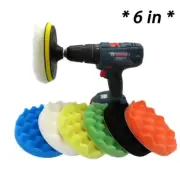 6" Polishing Pads Sponge Mop Buffing Kit Car Wheel Polisher Drill Attachment