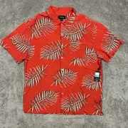 Brixton Shirt Mens Button Up Hawaiian XL Red Floral Short Sleeve Beach Blend