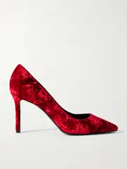[Jimmy Choo] Jimmy Choo - Romy 85 Velvet Pumps - Red - IT38.5 IT 38.5 Red