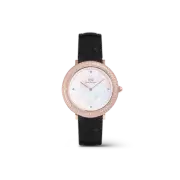 Daniel Wellington Crystalline Bezel Black Croc Rose Gold Watch