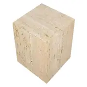 E Style Travis Travertine Side Table Travertine/MDF Furniture 38x45cm Natural