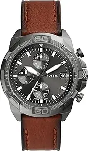 [FOSSIL] 44 mm Bronson Chronograph Leather Watch - FS5855