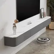 Floating TV Shelf Wall Shelf TV Cabinet TV Stand Wall Mounted Media Console Entertainment Center Storage Cabinet Desk for Home and Office Audio/Video Hutch Electronics Shelf for TV Components