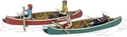 Woodland Scenics HO Scale Canoers (4) - Multicolored - Humans - Model-Railroading Figurines - Nature - Detailed Sculpting and High-Detail Hand Painting
