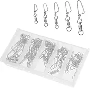 25pcs Fishing Swivel Fishing Rolling Swivel Fish Line Connector Fishing Accessories Kit Fishing Connector Fishing Tackle Copper Fishhooks Connector Fishing Supplies Snap Swivels