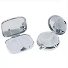 Pill Box Tablet Case 1 Piece Container Metal Organizer Round/rectangular