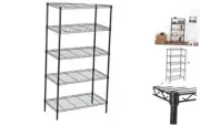 5 Tier Wire Shelving Unit Storage Rack, Metal Heavy 5 Tier - 14"W x 30"L Black