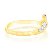 Luminesce Lab Grown 0.30 Carat Marquise and Brilliant Cut Diamonds Dress Ring in 9ct Yellow Gold, Q