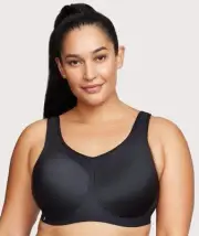 Glamorise High Impact Underwire Sports Bra - Black (Size 18B)
