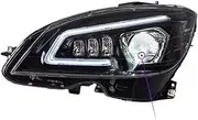 Car Head LampS Assembly Compatible For Benz C-Class W204 C200 C260 2007-2011 Upgrade Modified LED Headlights Dynamic Turn Signal Lamp DRL(For Xenon)