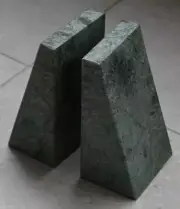 Jungle Green Marble Triangle Book Stand-Holder Set, H=6", L=4", D=4", 2 Pcs