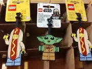 Lego Bag Tag Set Hot Dog Wiener Man Yoda Baby Silicone Luggage ID Tag