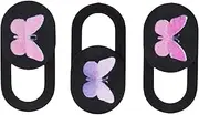 QUMIIRITY 3pcs Butterflies Privacy Cover for Webcam Slider Camera Lid Easy Open for Laptops and Tablets Protects Privacy and Enhances Random Color