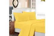 Super Soft Super King Size Bed Soft Flat & Fitted Sheet Set Yellow