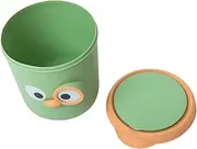 FONDOTIN Desktop Trash Can Trash Bin Cartoon Small Waste Basket Foldable Cute Trash Can Mini Bin with Lid Store Rattan Office Waste Bin Trash Can Bathroom Miniature Dustbin - Pp Light Green