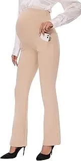 [VIMPEP] 27"/29"/31" Flare Maternity Yoga Pants Over The Belly Pregnancy Bootcut Strethcy Leggings with Pockets C201