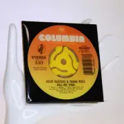 JULIO IGLESIAS DIANA ROSS Drink Coaster from Original 45 rpm Record