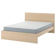 MALM bed frame with mattress, white stained oak veneer/Vesteröy firm, Double