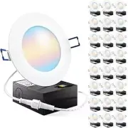 Sunco 24 Pack 4 Inch Ultra Thin LED Recessed Ceiling Lights Slim, Selectable CCT